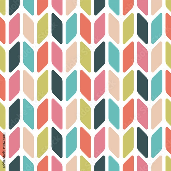 Obraz Colorful Trapezoid Geometric Shapes Seamless Vector Repeat Pattern