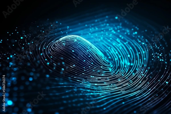 Fototapeta Data security and neural network technology. Generative AI