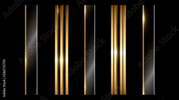 Fototapeta Abstract 3D Black and Gold Background
