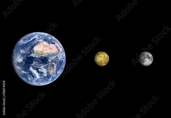 Obraz Io the Moon and Earth