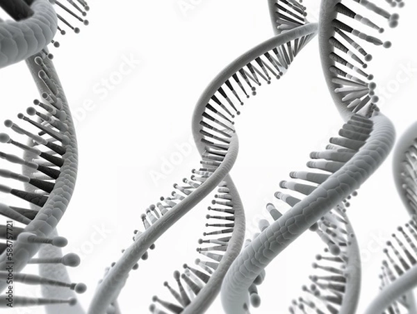 Obraz Abstract DNA Spirals. Biotech. Science. Innovation. MedTech. 3D