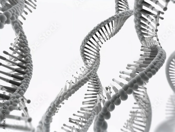 Fototapeta Abstract DNA Spirals. Biotech. Science. Innovation. MedTech. 3D