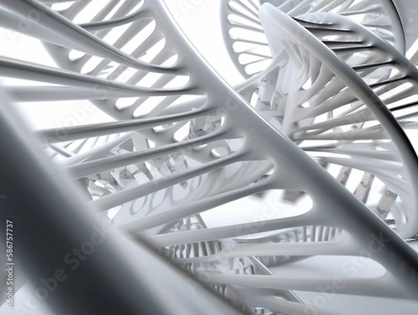 Obraz Abstract DNA Spirals. Biotech. Science. Innovation. MedTech. 3D