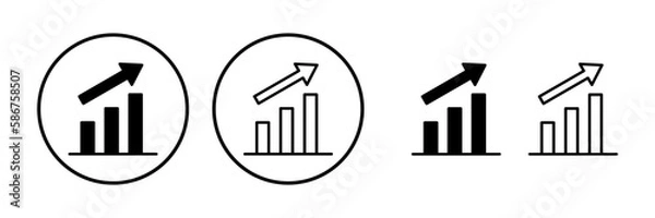 Fototapeta Growing graph Icon vector. Chart icon. Graph Icon