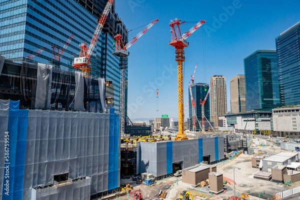 Obraz うめきた2期の工事現場の風景
