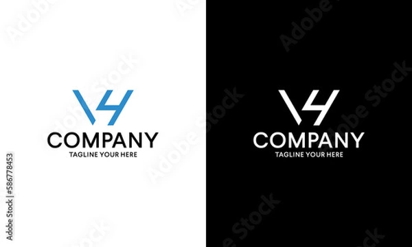 Fototapeta letter V4 initial logo design template