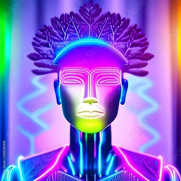 Fototapeta "The Portrait of an Artificial Intelligence". How AI imagines itself. 3