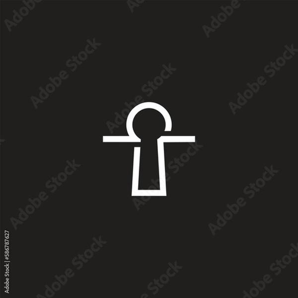Obraz monoline keyhole with omega symbol

