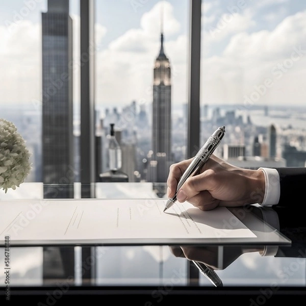 Obraz professional signing papers