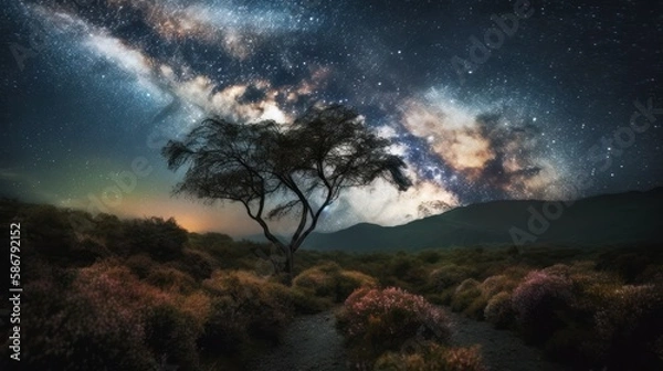 Fototapeta 星空　天の川銀河　壁紙　イメージイラストgenerative AI