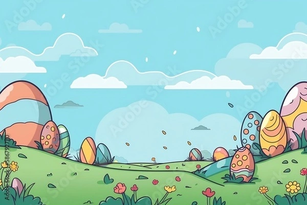 Obraz landscape with flowers