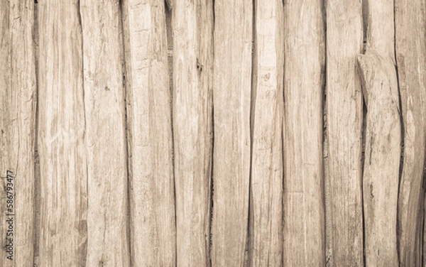 Fototapeta Brown wood texture background. Wooden planks old of wall and board nature pattern are grain hardwood panel floor decoration.
