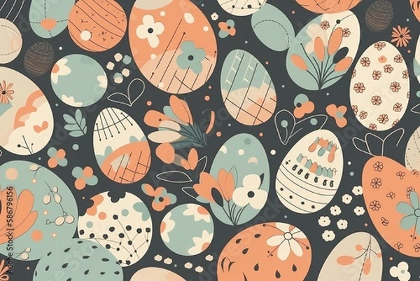 Obraz seamless easter pattern