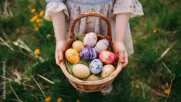Obraz basket of easter eggs