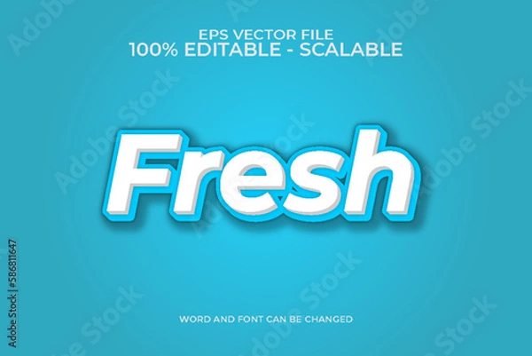 Fototapeta Editable 3d Realistic Fresh Text Effect