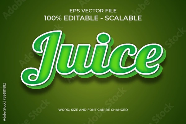Fototapeta Editable 3d Realistic Juice Text Effect