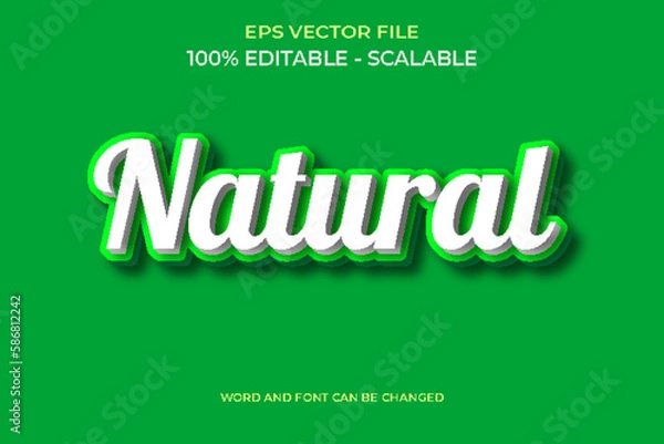 Fototapeta Editable 3d Natural Text Effect