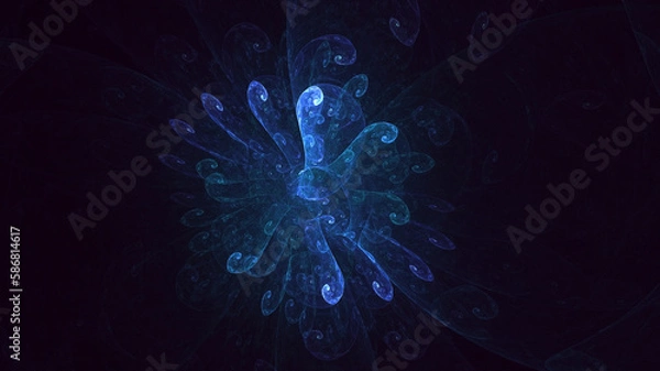 Fototapeta 3D rendering abstract multicolor fractal light background