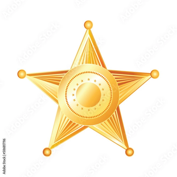 Obraz vector golden stars. flat image of a bright yellow star. five pointed star. sheriff's star