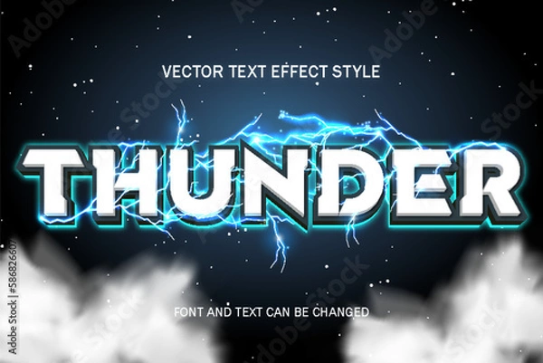 Fototapeta thunder bold flash lightning typography lettering editable text effect font style template background