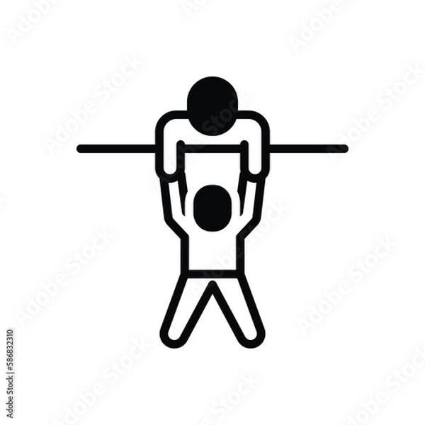 Fototapeta Black solid icon for supported 