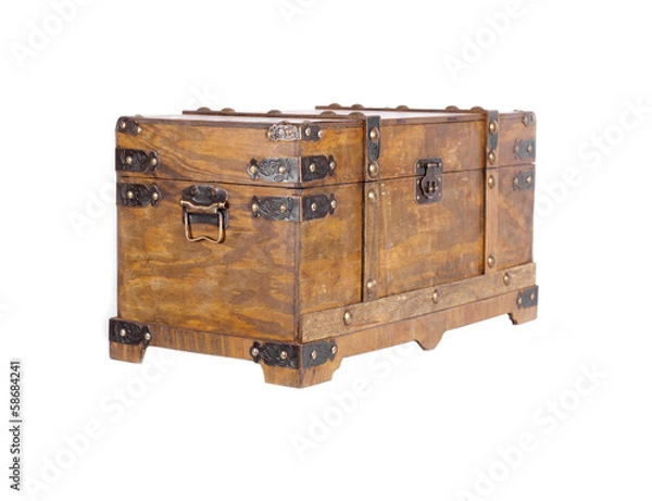 Obraz Old wooden coffer, isolated