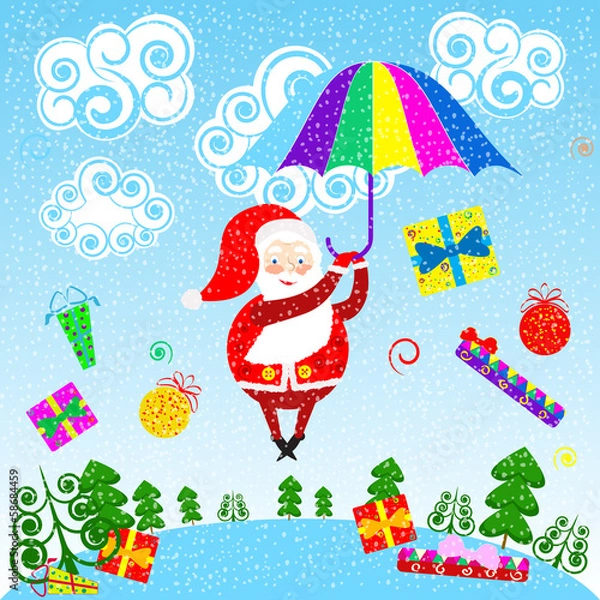 Fototapeta Cartoon santa