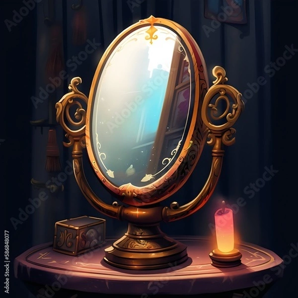 Fototapeta Magic mirror fantasy created with AI