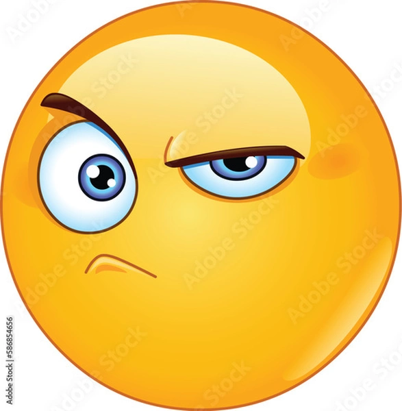 Obraz Emoji emoticon with a skeptical look