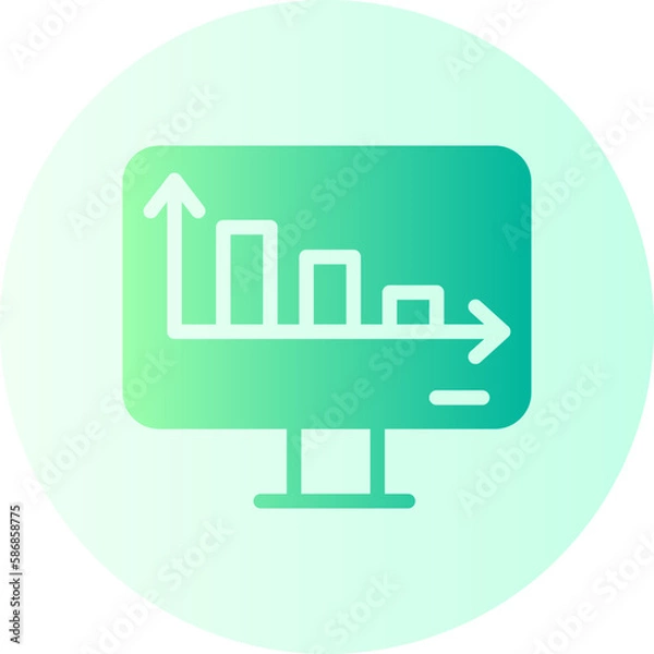 Fototapeta bar chart gradient icon