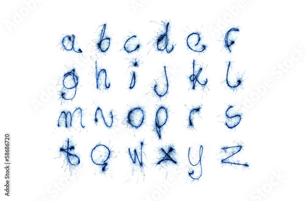 Obraz blue magic alphabet isolated on white