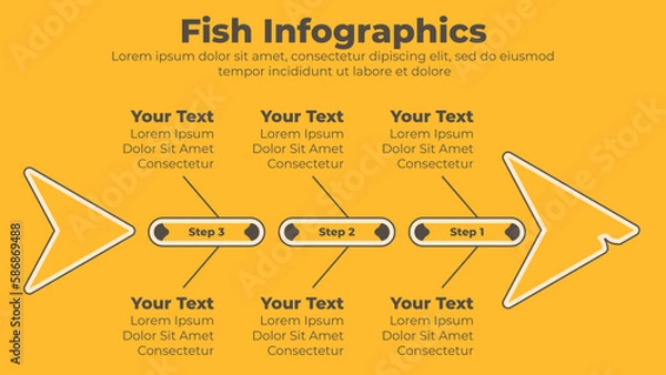Obraz Fishbone steps business infographic presentation template