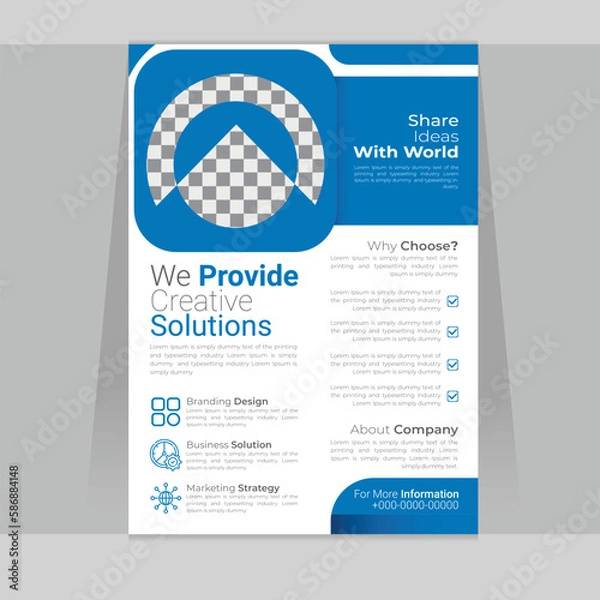 Obraz Flyer design provide business solutions creative idea corporate flyer design
