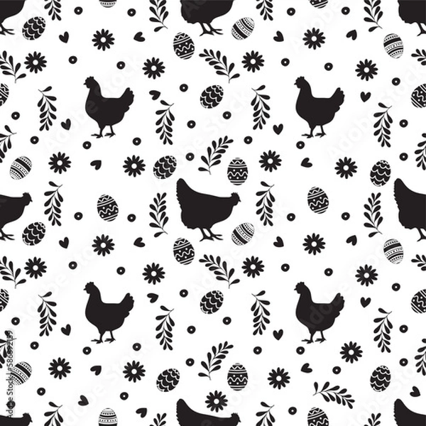 Fototapeta Beautiful Easter Pattern. Hq fully editable vector.