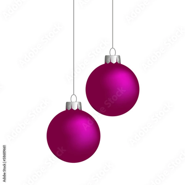 Fototapeta Weihnachtskugeln, violett