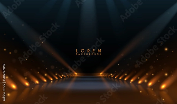 Obraz Abstract blue and yellow light rays effect background