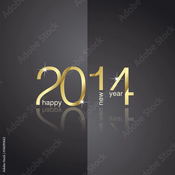 Fototapeta Gold 2014 front back black background vector