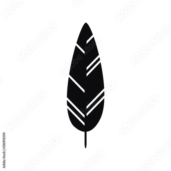 Fototapeta Vector isolated feather image, graphic illustration