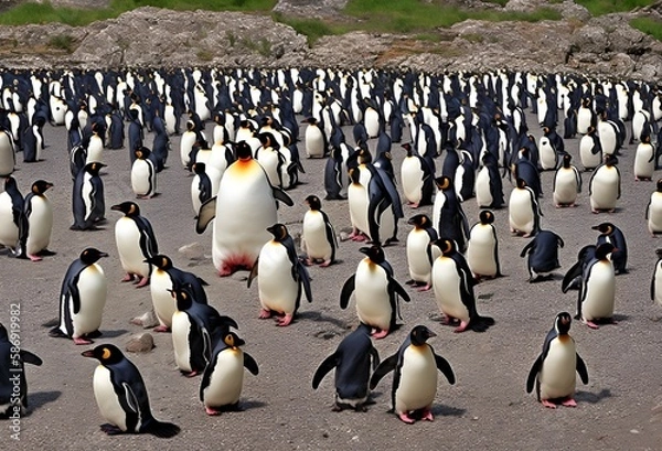 Obraz king penguin colony