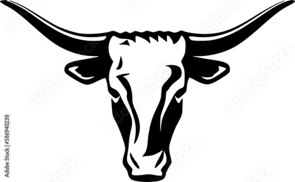 Obraz Texas Longhorn Head | Minimalist and Simple Silhouette - Vector illustration