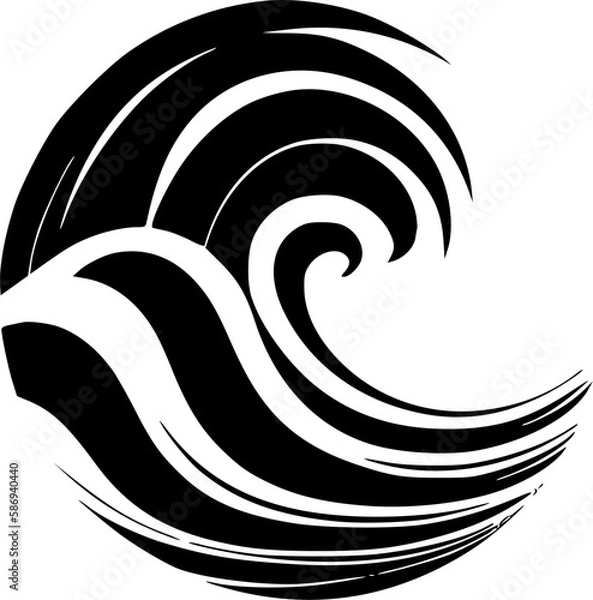 Obraz Wave | Black and White Vector illustration