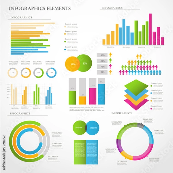 Fototapeta Set elements of infographics