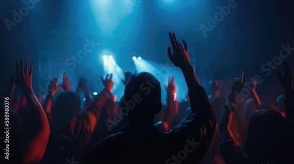 Obraz Crowd of people at at concert, made with generative ai