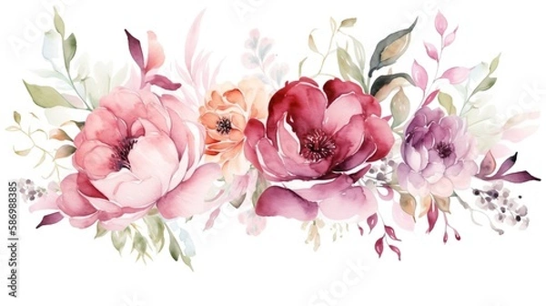 Fototapeta Bouquet of flowers - Generative AI