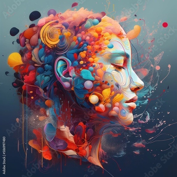 Obraz abstract digital background. ai