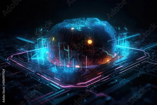 Obraz abstract digital background. ai