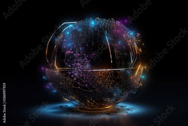Obraz abstract digital background. ai