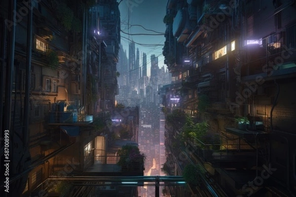 Obraz traffic in the city Generative Ai