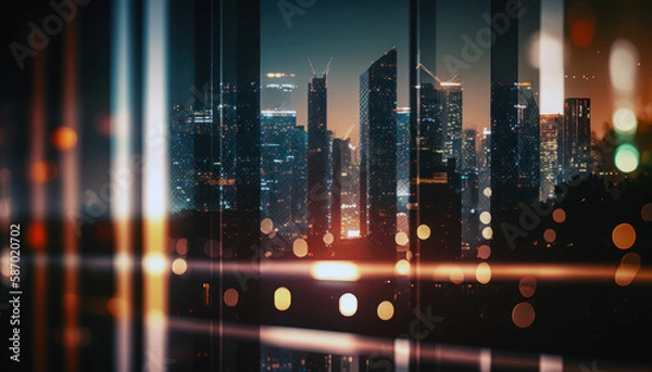 Fototapeta traffic in the high tech city, generative ai