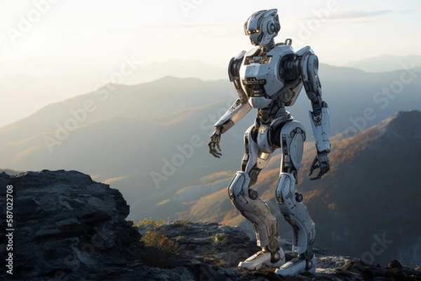 Fototapeta robot on mountain